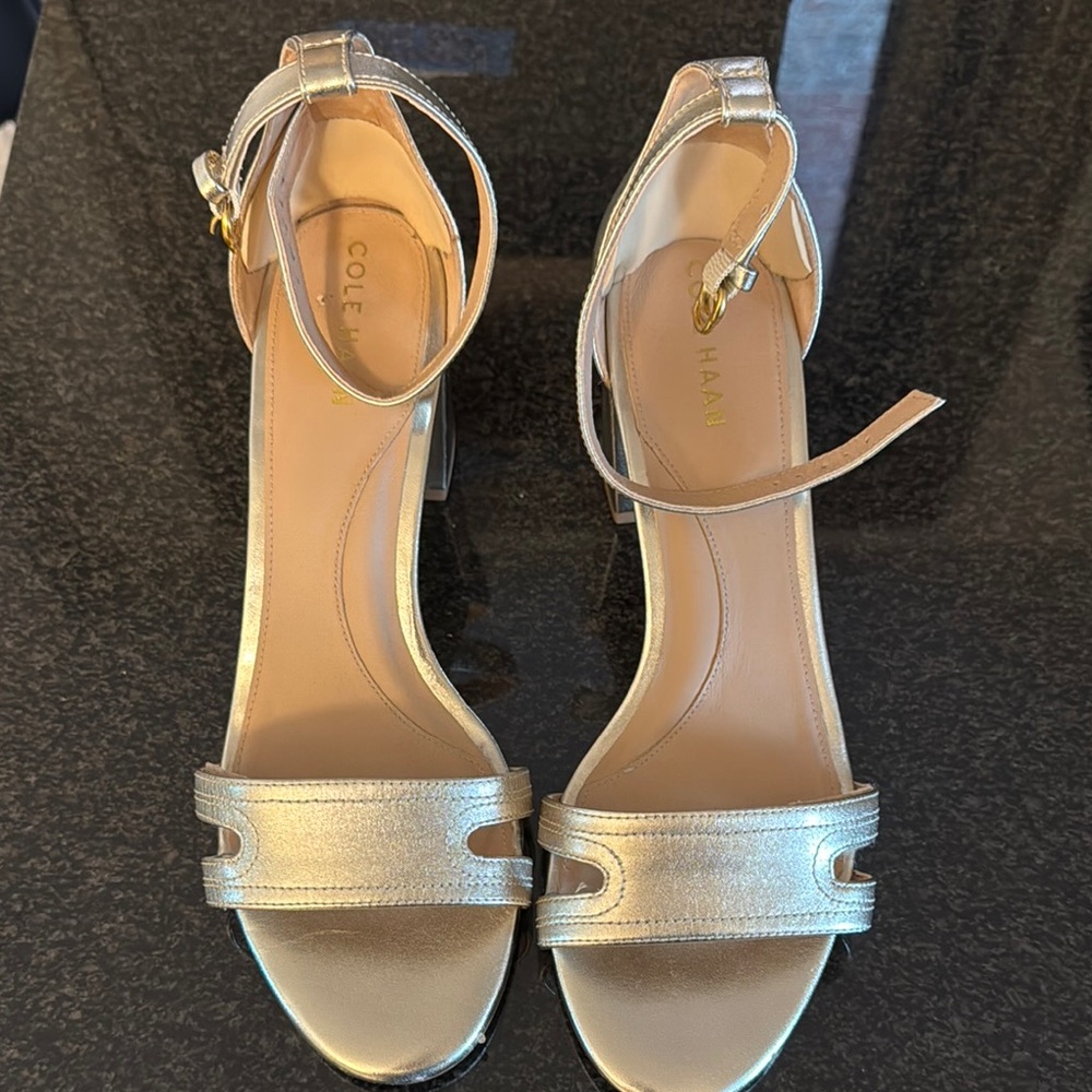 Cole Haan Silver/Gold midHeel Sandals